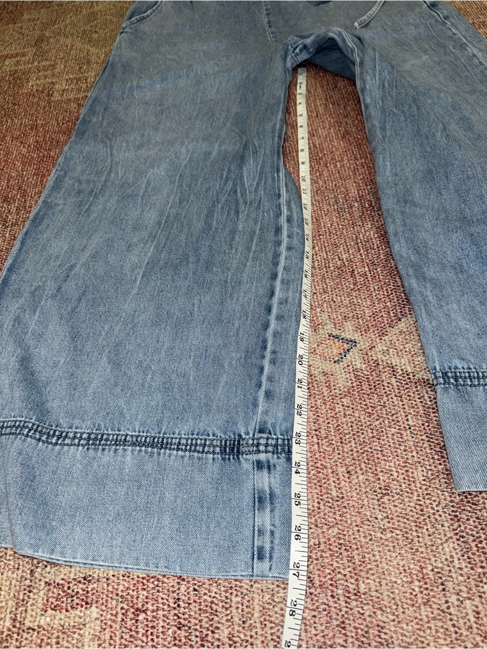 Kensie Jeans drawstring high rise wide leg light wash denim pants size medium - Picture 8 of 9